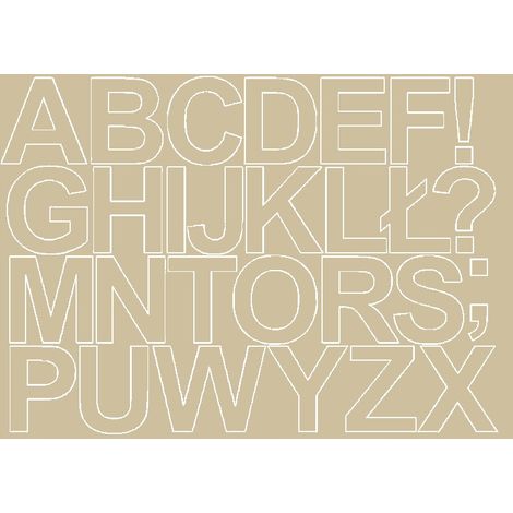 Lettere adesive autoadesive, 8 cm, beige lucide