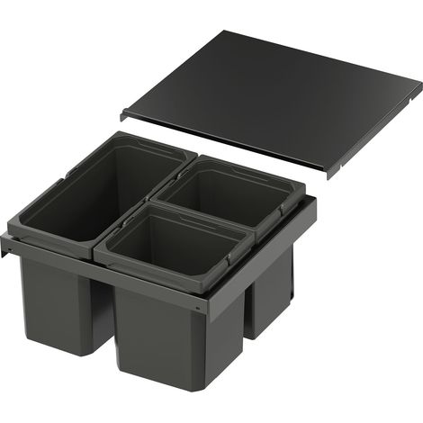 Vs Envi Flex XS-256 Abfalltrennsystem KB 500mm Mülltrennsystem 2x7/1x12 Liter Lava (1/4)
