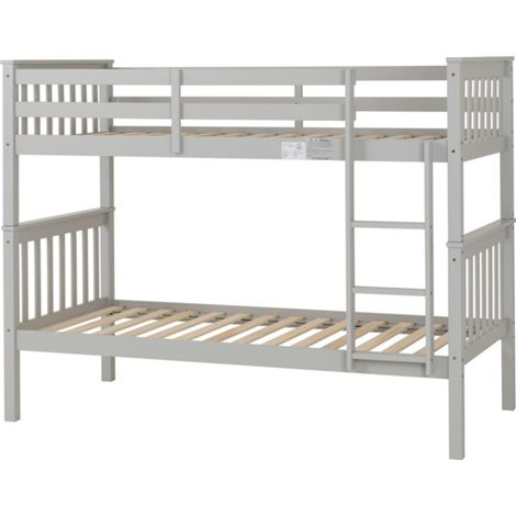Erin 3 Feet Bunk Bed - L103 x W201.5 x H157 cm - Light Grey