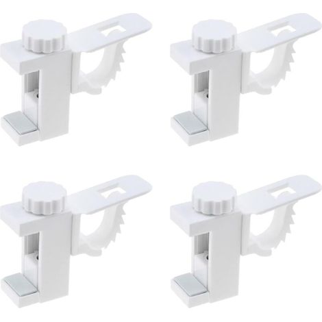 4 Pièces Support de Support de Pince Porte-Rideaux,Barre Transversale Réglable Tringle à Rideaux Stockage De Serviette Crochet (1/5)