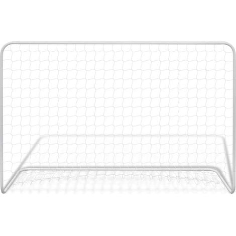 Maison Exclusive - Porta da Calcio con Rete 182x61x122 cm in Acciaio Bianca (1/5)