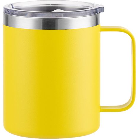 Tasse À Café En Acier Inoxydable - Isolation Double Paroi Avec Couvercle Et Poignée - Pour Maison Et Extérieur - 350 Ml (1/5)