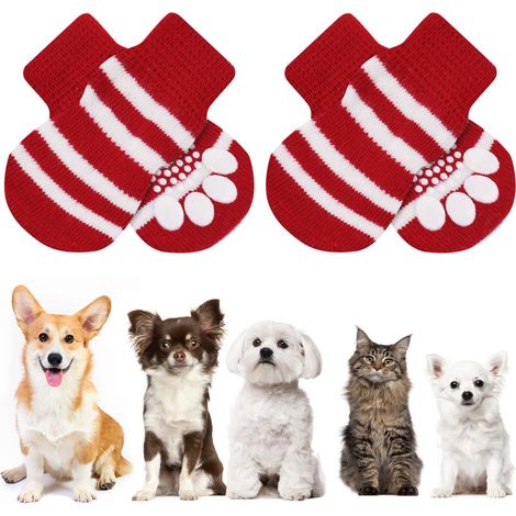 Chaussettes Anti-Dérapantes Chien Chat, avec Patins en Caoutchouc (1/5)