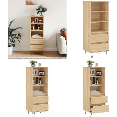 Highboard Sonoma-Eiche 40x36x110 cm Holzwerkstoff - Holzwerkstoff Schrank - Stauraum Schrank (1/5)