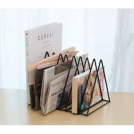 étagère de rangement triangulaire vintage pour CD,support pour DVD, support pour livres, bibliothèque, porte-revues,noir (1/4)
