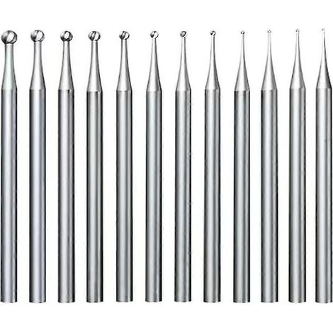 Ensemble de 12 fraises à billes rondes - Tige de 2,4 mm (3/32 pouce) pour la fabrication de bijoux - Fraises à graver rondes (1/5)