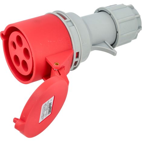 Jandei - Conector de potencia industrial 32A 4P+E 6H Hembra Aéreo Recto 240-415Vac IP44