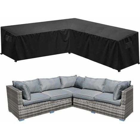 Housse de protection imperméable pour canapé d'angle de jardin - Housse de protection pour canapé d'angle en L - 215 x 215 x 87 cm