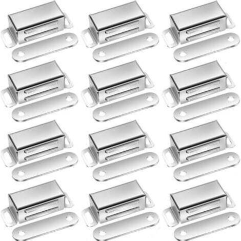 12 Pcs Aimants de Porte Pour Armoire Fermeture Magnétique Extra Forte, Aimants pour Porte, Aimants pour Armoire Acier Inoxydable, Aimants pour Meuble, Loqueteau Magnétique (1/4)