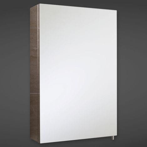 RAK Cube Mirrored Bathroom Cabinet 600mm H x 400mm W - Stainless Steel (1/4)