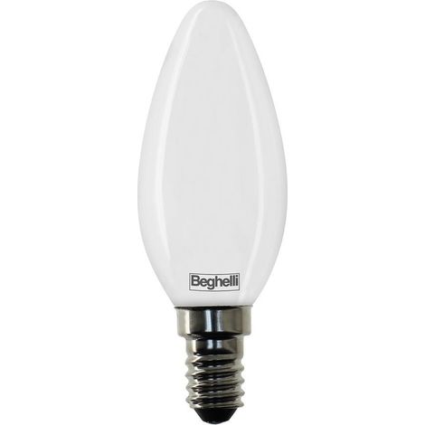 Beghelli LAMPADA LED OLIVA E14 5W 4000K TUTTOVETRO OPALE (1/4)