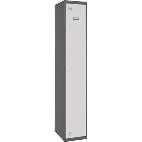 SimonRack Vestiaire Métallique 1 Porte, 1800x400x500 mm, 2 Compartiments, Serrure à Clé et Aérations, Gris/Bleu Simonlocker (1/3)