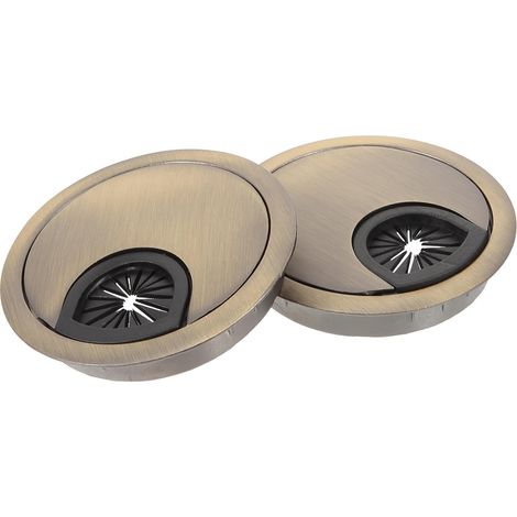 Cache-Trou de Bureau Diamètre 60mm 2pcs en Alliage de Zinc Passe-câble Rond pour Gestion et Décoration des Câbles au Bureau (1/5)