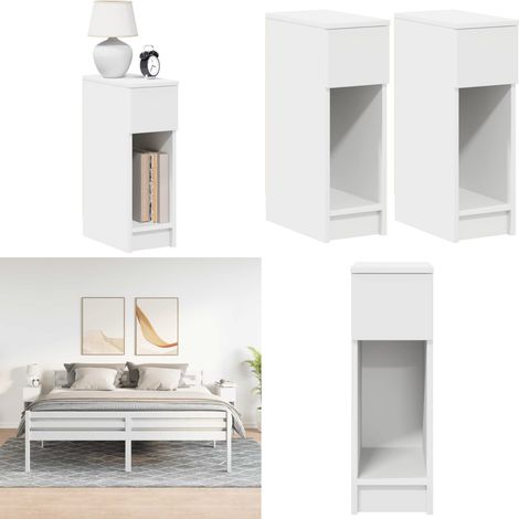Nachttische mit Schublade 2 Stk. Weiß 20x36x60 cm - Nachttisch mit Schublade - Nachttisch Weiß (1/5)