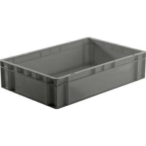 LA-KA-PE Bac de transport empilable L600xB400xH145mm - TK600/145-0 GRIS