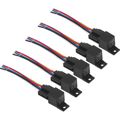 Relais automobile 5 broches, boîtier ABS en cuivre, connexion stable et propre, 12 V, 40 A (1/5)