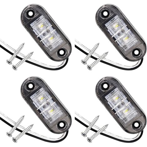 luci di posizione laterali ovali a LED bianche IP65 12V/24V, anteriori e posteriori ovali, luce di posizione per camion, rimorchio, furgone, roulotte, autobus, luci di posizione laterali a LED, alta v