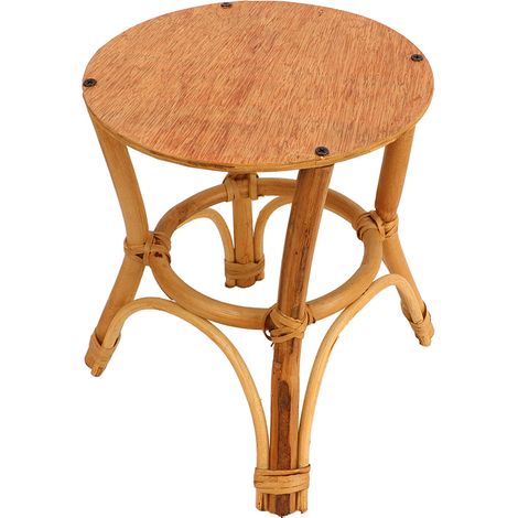 Tabouret en Bois Rond Style Nordique Support Plante Multifonction pour Intérieur Balcon (1/5)