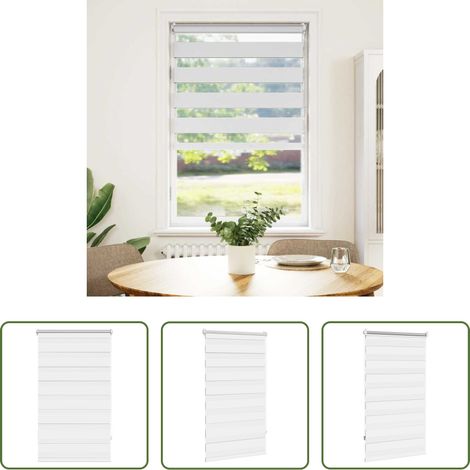 Store moderne - Store vénitien Zebra 70,9 x 120 cm, largeur du tissu 66,7 cm, blanc (1/5)