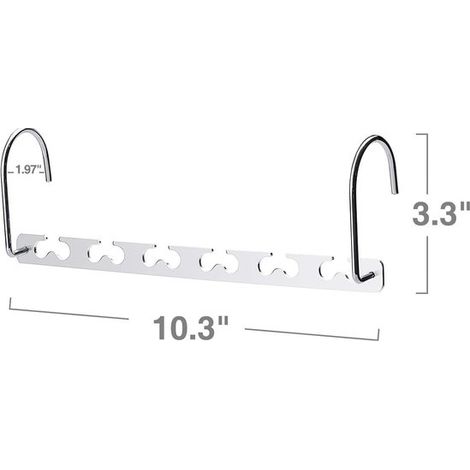 6 perchas mágicas para armario，organizador de ropa que ahorra espacio，perchas cromadas resistentes，diseño de gancho actualizado de 26 cm de largo (1/4)