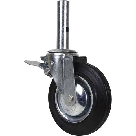 Rueda Giratoria Andamio con Freno 200 x 46 mm Tubo Macho
