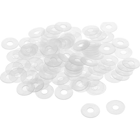 Rondelle Nylon Plat Joint Étanchéité M6 18mm OD 6mm ID 0.9mm Épaisseur pour Robinet Tuyau Eau Transparent Paquet de 200 (1/5)