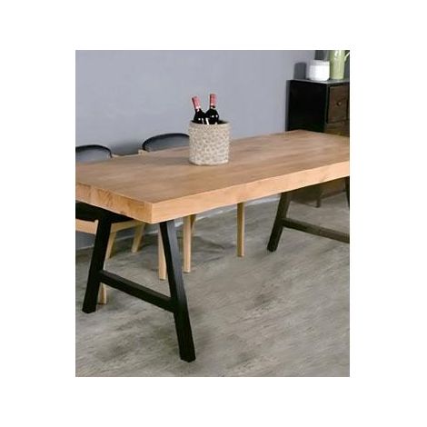 Juego 2 patas de mesa Caballete 710x780x75mm. negro mate -