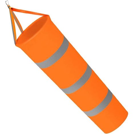 80cm / 30 pouces Orange Windsock Ripstop Nylon Sac de mesure de la direction du vent avec réfléchissant (1/5)