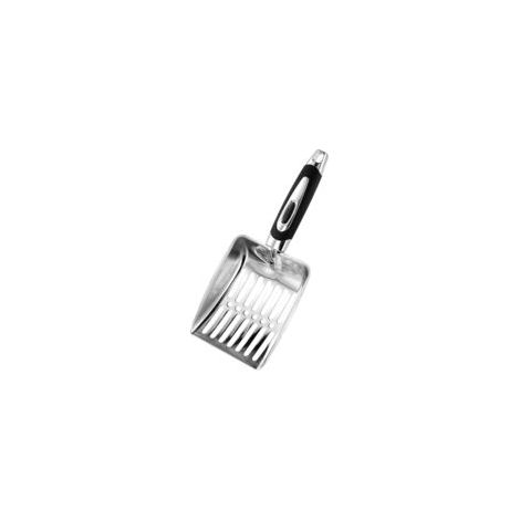 Pelle à litière pour Chat, 25.2×10.8cm Pelle à litière pour Chat en métal, Pelle litiere Chat INOX avec poignée en Plastique, Tamis à crottesPour Chats Chiens Lapins Hamsters et Autres Animaux