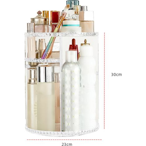 Coffret de Rangement Maquillage Transparent Rotatif 360° Grande Capacité Organisateur Cosmétique (1/5)