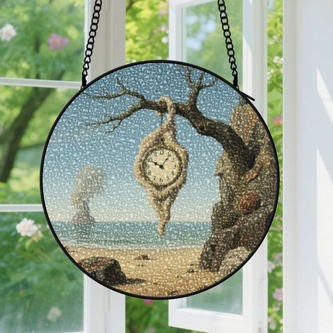 Capteur de Soleil en Vitrail  Décoration Spirituelle pour Maison 30cm (1/4)