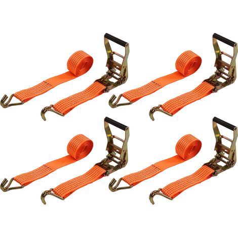 Kit de 4 Sangles d'Arrimage pour Voiture, Crochets en J, Résistance 12000 Lbs, Sangles pour Essieu de Roue, Usage Intensif (1/5)