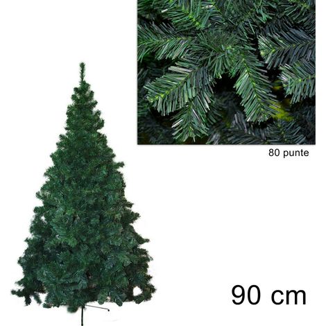 1PZ ALBERO DI NATALE VERDE - cm.90h. con 206 rami, base in plastica (1/2)