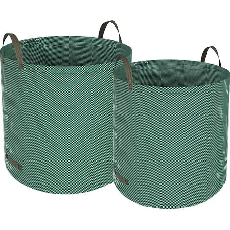 Lot de 2 grands sacs poubelle de jardin de 272 L avec poignées, sacs poubelle imperméables pour feuilles et herbe (1/5)
