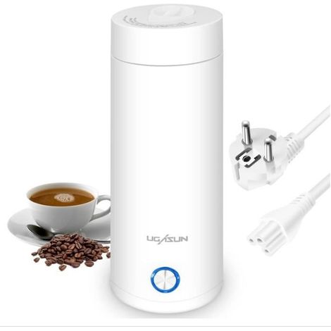 Mini bouilloire électrique de voyage, mini thermos 3 en 1, ébullition rapide en 3 minutes, bouilloire électrique portable de 400 ml pour le thé (1/4)