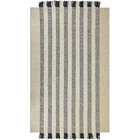 Teppich TACETTIN Weiß 160 x 230 cm Wolle
