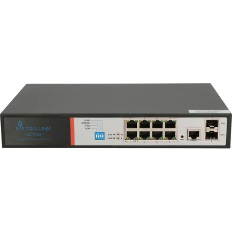 Extralink VICTOR - Switch Gigabit PoE a 8 porte con 2 slot SFP (1/5)