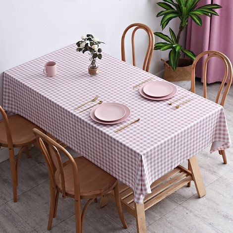 Wasserdichte, abwaschbare PVC Tischdecke, ölabweisend, spritzwassergeschützt und knitterfrei, rechteckig, für Zuhause, Küche, Partys und den Auße (1/5)