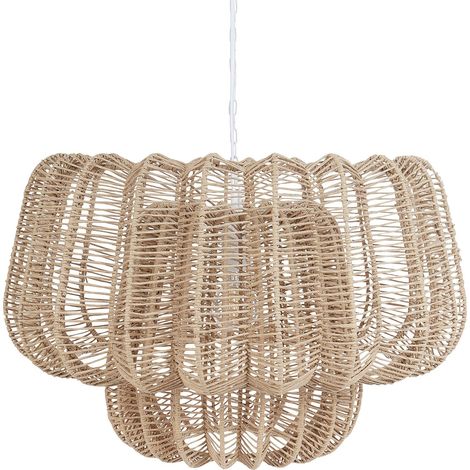Lampadario in corda di carta beige Saisi
