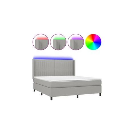 Sommier à lattes de lit matelas LED Gris clair 180x200 Tissu (1/5)