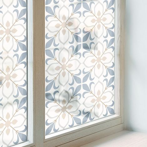Sichtschutzfolie 50x116 cm Dekorativ Selbstklebend Blickdicht PVC Folie für Schlafzimmer Milchglas Sichtschutz Fenster UV-Schutz Blumenschönheit