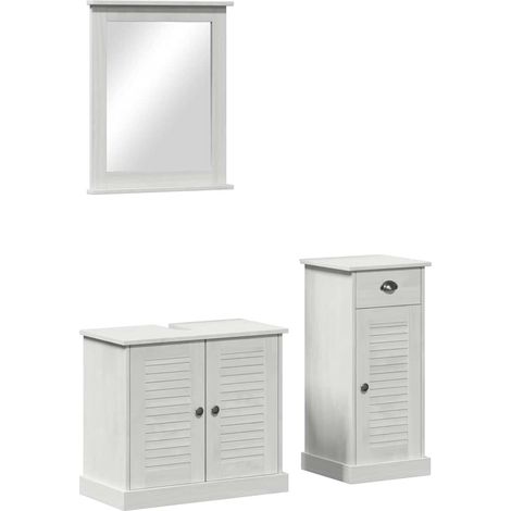 Maison Exclusive - Set di mobili per il bagno 3 pcs Bianco Antico Pino massello