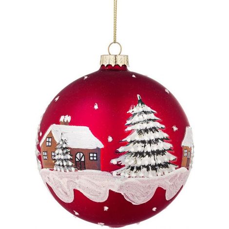 PALLA SFERA VETRO VILLAGE D.10 ROSSO