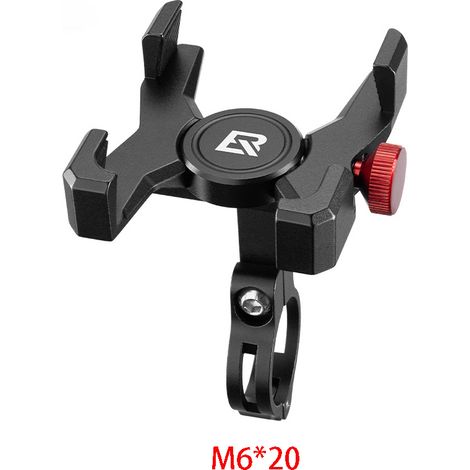 Support Smartphone Aluminium pour Vélo, Trottinette Électrique et Moto, Fixation Guidon pour GPS et Navigation, Vis M6 x 20 mm (1/4)