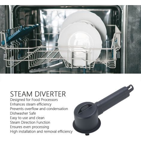 Steam diverter for food processors and blenders – Durable ABS, dishwasher safe, 26 cm (1/4)