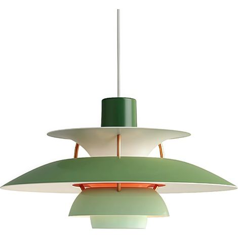 PH5 Lustre Lustre Moderne Créatif Lampe Minimaliste Design Danois Salon Salle à Manger Diamètre 30 cm (Vert Dégradé) (1/5)