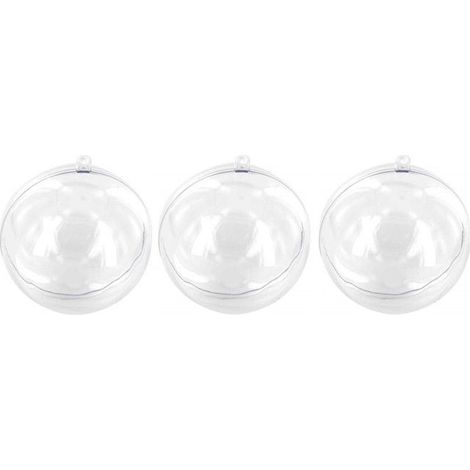 Boules à remplir - 0 - Lot de 3 - Transparent - Diamètre 8 cm - Plastique