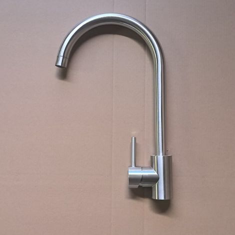 304 Stainless Steel Kitchen Faucet, Sink, Vegetable Washing Basin, Brushed Gold Large Bend, Household Hot and Cold Water Faucet - 304 Brushed Large Bend