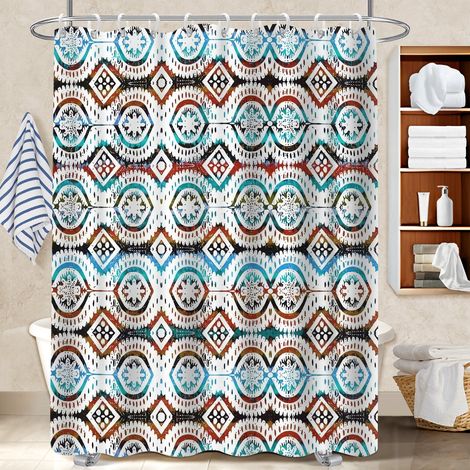 Rideau de bain imprimé polyester 180x180 artistique séparation douche pour idéal location saisonnière (1/5)