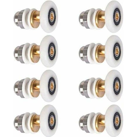 Porte de Douche Rouleau Roulette Roue pour Porte de Douche Roulettes Coulissantes Porte Roue de Remplacement pour Rouleau 8 pièces 25mm (1/5)